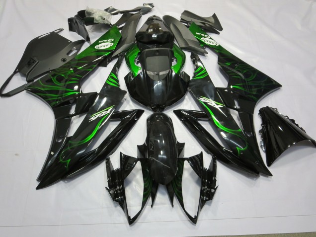 2006-2007 Grün Flamme Yamaha R6 Motorrad Verkleidung 2006-2007 Grün Flamme Yamaha R6 Motorrad Verkleidung