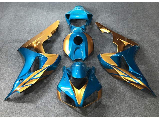 2006-2007 Hellblau & Gold Honda CBR1000RR Motorrad Verkleidung
