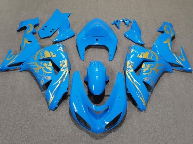 2006-2007 Hellblau & Gold Kawasaki ZX10R Motorrad Verkleidung