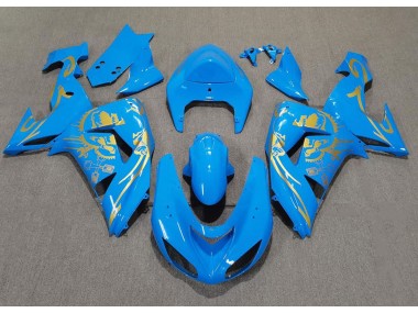 2006-2007 Hellblau & Gold Kawasaki ZX10R Motorrad Verkleidung