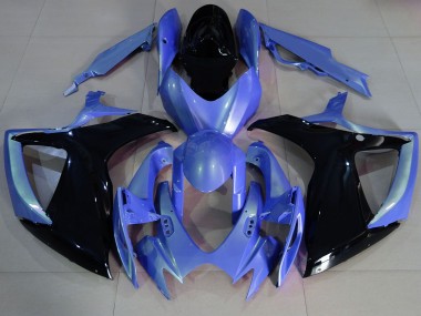 2006-2007 Hellblau & Schwarz Suzuki GSXR 600-750 Motorrad Verkleidung
