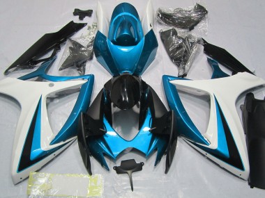 2006-2007 Hellblau & Weiß Suzuki GSXR 600-750 Motorrad Verkleidung