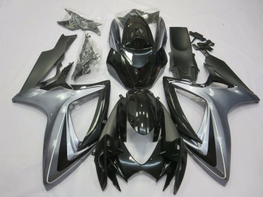 2006-2007 Hellsilber & Schwarz Suzuki GSXR 600-750 Motorrad Verkleidung