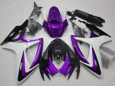 2006-2007 Lila & Weiß Ohne Abzeichen Suzuki GSXR 600-750 Motorrad Verkleidung