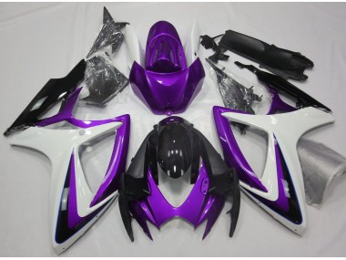 2006-2007 Lila & Weiß Ohne Abzeichen Suzuki GSXR 600-750 Motorrad Verkleidung