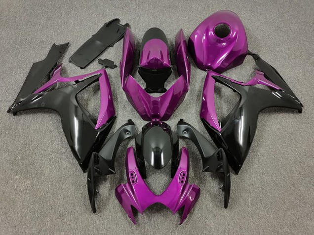 2006-2007 Lila & Schwarz Suzuki GSXR 600-750 Motorrad Verkleidung