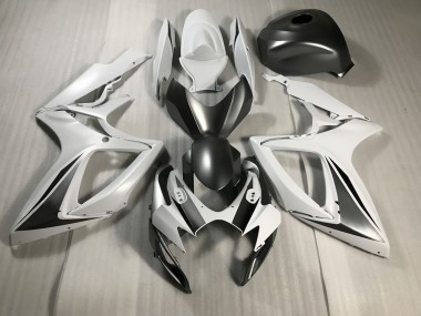 2006-2007 Matt Weiß & Grau Suzuki GSXR 600-750 Motorrad Verkleidung