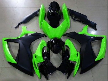 2006-2007 Matt Schwarz & Grün Suzuki GSXR 600-750 Motorrad Verkleidung