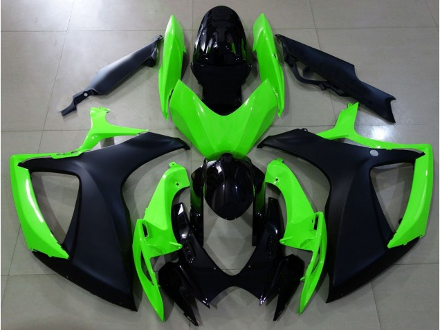 2006-2007 Matt Schwarz & Grün Suzuki GSXR 600-750 Motorrad Verkleidung 2006-2007 Matt Schwarz & Grün Suzuki GSXR 600-750 Motorrad Verkleidung