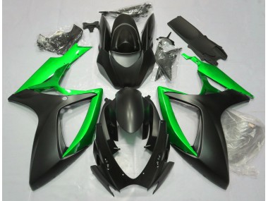 2006-2007 Matt Schwarz & Grün Suzuki GSXR 600-750 Motorrad Verkleidung