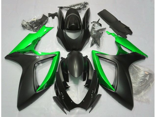 2006-2007 Matt Schwarz & Grün Suzuki GSXR 600-750 Motorrad Verkleidung 2006-2007 Matt Schwarz & Grün Suzuki GSXR 600-750 Motorrad Verkleidung