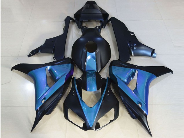 2006-2007 Matt Schwarz & Hellblau Honda CBR1000RR Motorrad Verkleidung