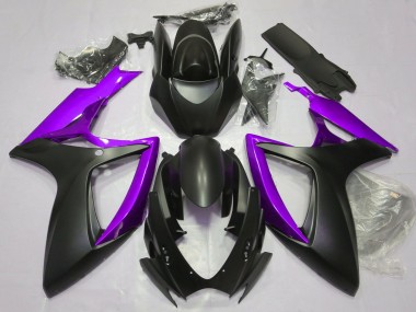 2006-2007 Matt Schwarz & Lila Suzuki GSXR 600-750 Motorrad Verkleidung