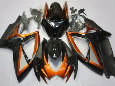 2006-2007 Orange Glänzend & Schwarz Suzuki GSXR 600-750 Motorrad Verkleidung