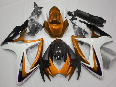 2006-2007 Orange & Weiß Ohne Abzeichen Suzuki GSXR 600-750 Motorrad Verkleidung