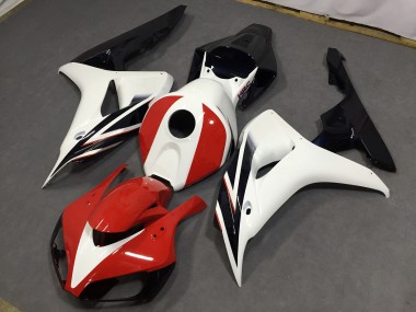 2006-2007 Rot Glänzend & Weiß Honda CBR1000RR Motorrad Verkleidung