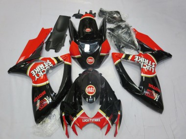 2006-2007 Rot Lucky Strike Suzuki GSXR 600-750 Motorrad Verkleidung