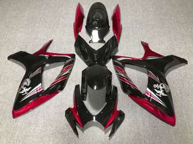 2006-2007 Rot & Schwarz Glänzend Design Suzuki GSXR 600-750 Motorrad Verkleidung