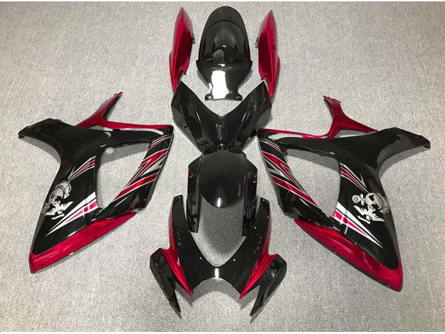 2006-2007 Rot & Schwarz Glänzend Design Suzuki GSXR 600-750 Motorrad Verkleidung 2006-2007 Rot & Schwarz Glänzend Design Suzuki GSXR 600-750 Motorrad Verkleidung