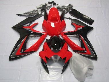 2006-2007 Rot Schwarz & Grau Suzuki GSXR 600-750 Motorrad Verkleidung