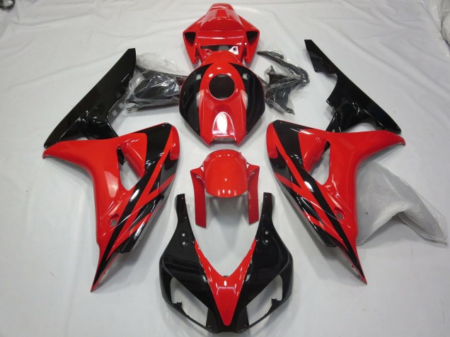 2006-2007 Rot Schwarz OEM-Stil Ohne Aufkleber Honda CBR1000RR Motorrad Verkleidung