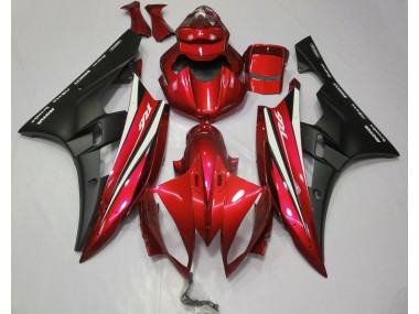 2006-2007 Rot Schwarz & Weiß Yamaha R6 Motorrad Verkleidung