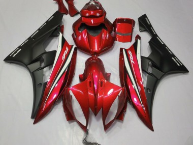2006-2007 Rot Schwarz & Weiß Yamaha R6 Motorrad Verkleidung