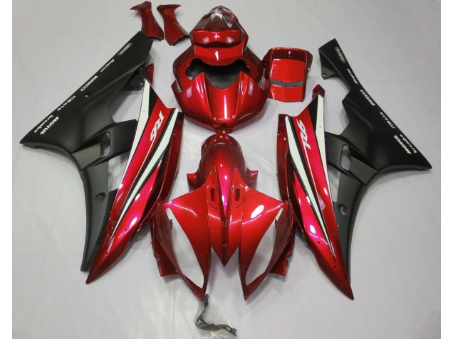 2006-2007 Rot Schwarz & Weiß Yamaha R6 Motorrad Verkleidung 2006-2007 Rot Schwarz & Weiß Yamaha R6 Motorrad Verkleidung