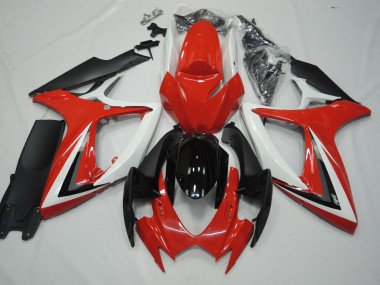 2006-2007 Rot & Weiß Suzuki GSXR 600-750 Motorrad Verkleidung