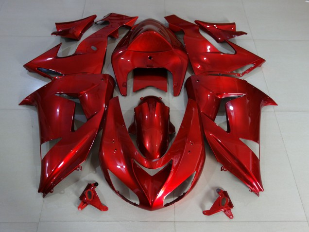 2006-2007 Rot Tiefglanz Kawasaki ZX10R Motorrad Verkleidung