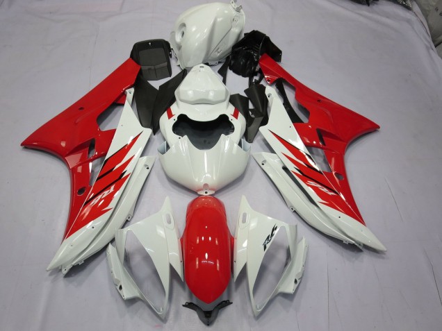2006-2007 Rot & Weiß Yamaha R6 Motorrad Verkleidung 2006-2007 Rot & Weiß Yamaha R6 Motorrad Verkleidung