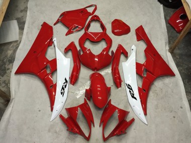 2006-2007 Rot & Weiß Yamaha R6 Motorrad Verkleidung