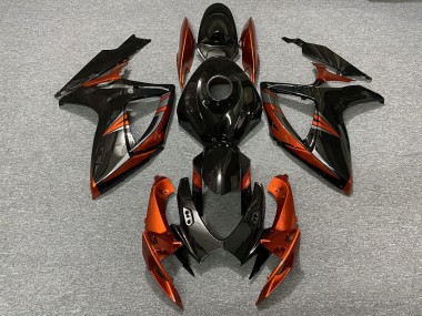 2006-2007 Schwarz & Gebranntes Orange Suzuki GSXR 600-750 Motorrad Verkleidung