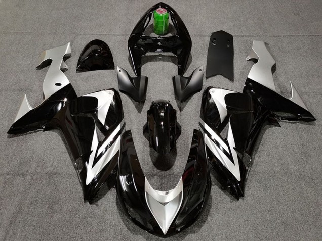2006-2007 Schwarz & Silber Kawasaki ZX10R Motorrad Verkleidung 2006-2007 Schwarz & Silber Kawasaki ZX10R Motorrad Verkleidung