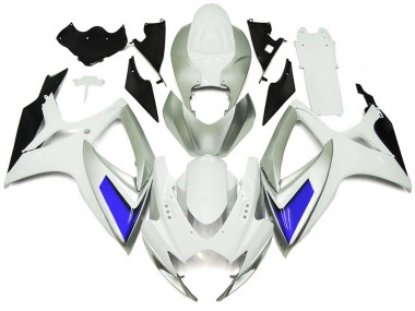 2006-2007 Silber Weiß & Blau Glänzend Suzuki GSXR 600-750 Motorrad Verkleidung