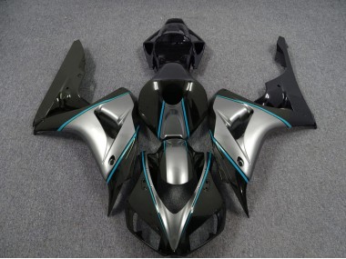2006-2007 Silber Mit Blauem Nadelstreifen Honda CBR1000RR Motorrad Verkleidung