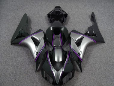 2006-2007 Silber Mit Dunkelviolettem Nadelstreifen Honda CBR1000RR Motorrad Verkleidung