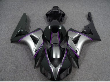2006-2007 Silber Mit Dunkelviolettem Nadelstreifen Honda CBR1000RR Motorrad Verkleidung