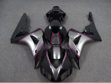 2006-2007 Silber Mit Rosa Nadelstreifen Streifen Honda CBR1000RR Motorrad Verkleidung