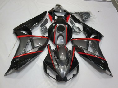 2006-2007 Silberschwarzer Rot Nadelstreifen Honda CBR1000RR Motorrad Verkleidung