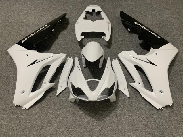 2006-2008 Glänzend Weiß & Schwarz Triumph Daytona 675 Motorrad Verkleidung 2006-2008 Glänzend Weiß & Schwarz Triumph Daytona 675 Motorrad Verkleidung