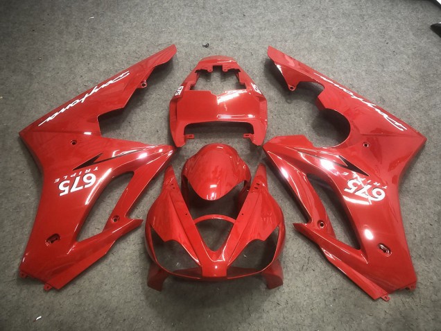2006-2008 Rot Mit Weißen Aufklebern Triumph Daytona 675 Motorrad Verkleidung