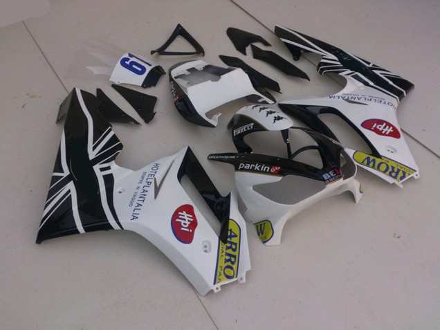 2006-2008 Weiß & Schwarz Mit Flagge Triumph Daytona 675 Motorrad Verkleidung 2006-2008 Weiß & Schwarz Mit Flagge Triumph Daytona 675 Motorrad Verkleidung