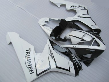 2006-2008 Weiß Silber & Schwarz Triumph Daytona 675 Motorrad Verkleidung