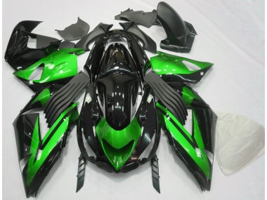 2006-2011 Glänzend Grün & Schwarz Schlicht Kawasaki ZX14R Motorrad Verkleidung