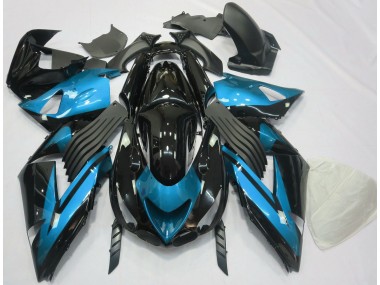 2006-2011 Hellblau & Schwarz Schlicht Kawasaki ZX14R Motorrad Verkleidung