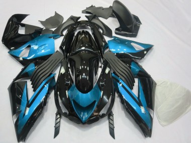 2006-2011 Hellblau & Schwarz Schlicht Kawasaki ZX14R Motorrad Verkleidung