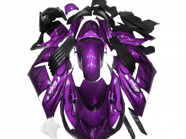 2006-2011 Lila Glänzend & Flame Kawasaki ZX14R Motorrad Verkleidung