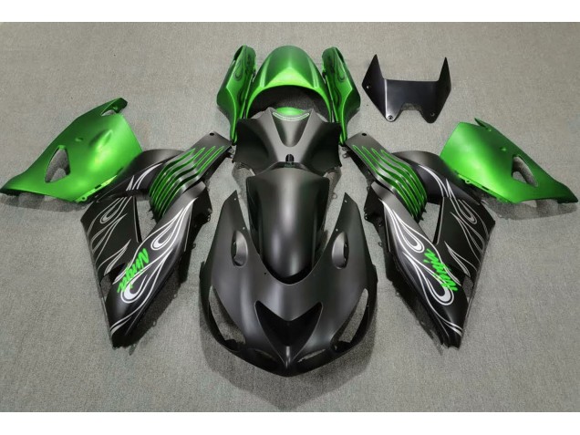 2006-2011 Matt Schwarz & Grün Kawasaki ZX14R Motorrad Verkleidung 2006-2011 Matt Schwarz & Grün Kawasaki ZX14R Motorrad Verkleidung