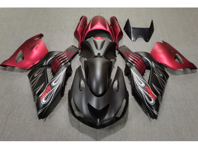 2006-2011 Matt Schwarz & Rot Kawasaki ZX14R Motorrad Verkleidung 2006-2011 Matt Schwarz & Rot Kawasaki ZX14R Motorrad Verkleidung